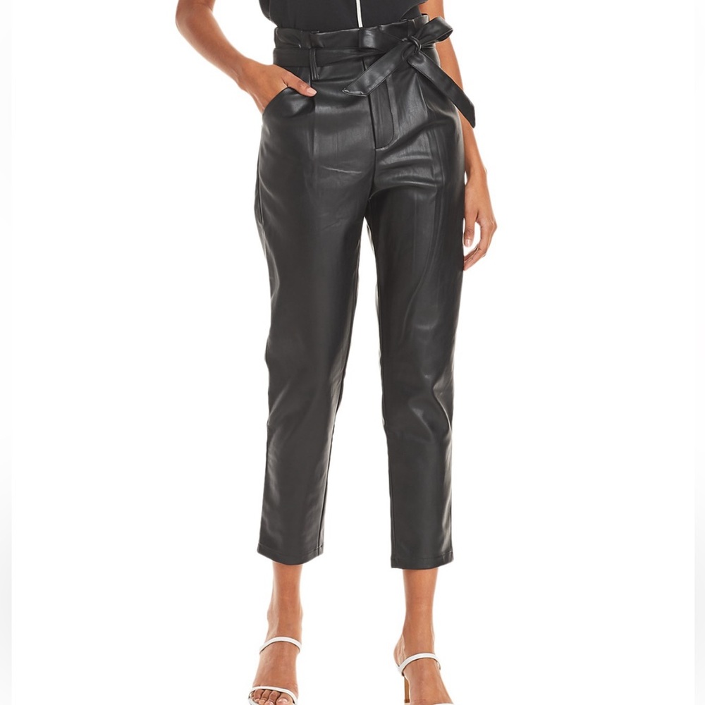 Lucy Paris paperbag faux leather pants